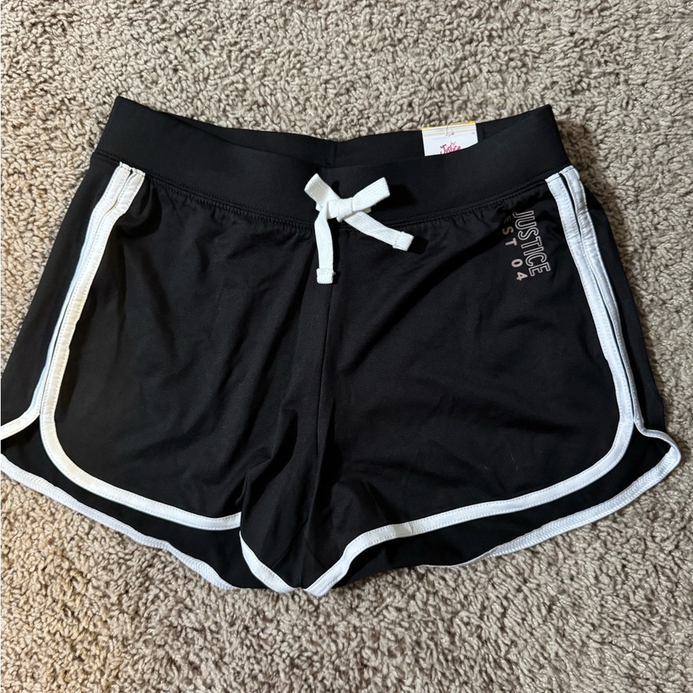 Justice Black and White Girls Shorts